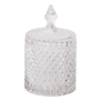 Round faceted glass jar 